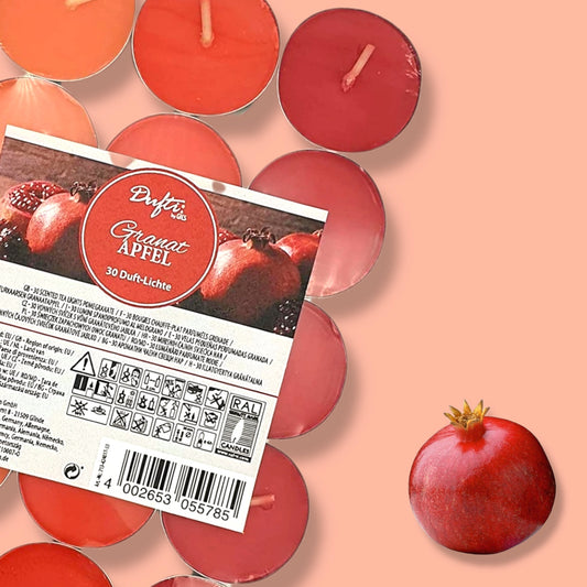 Duft-Teelichtkerzen "Granatapfel" 4h - by GIES -